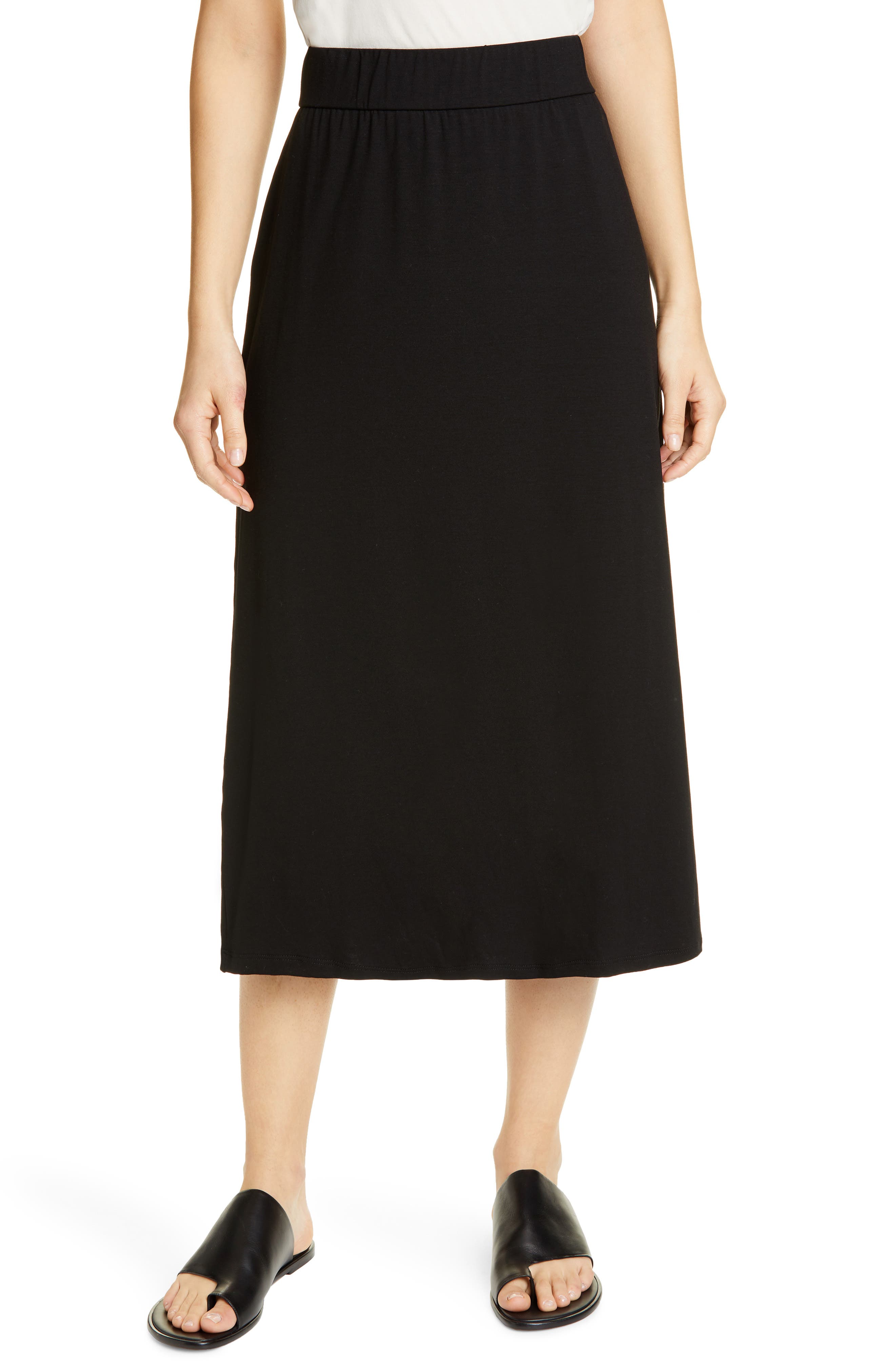 Eileen Fisher Stretch Tencel® Lyocell Midi Skirt (Regular & Petite) Nordstrom