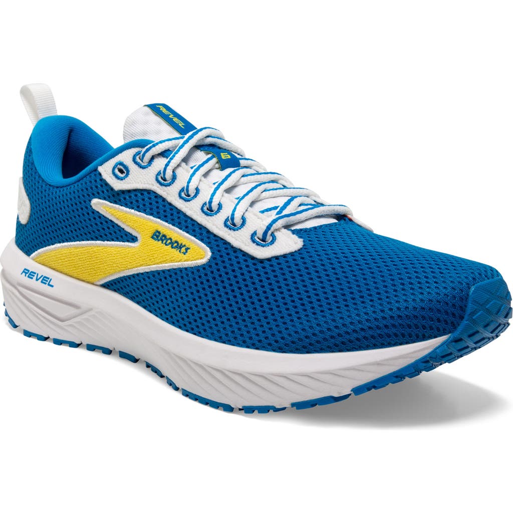 Brooks Revel 6 Hybrid Running Shoe In Blue/yellow