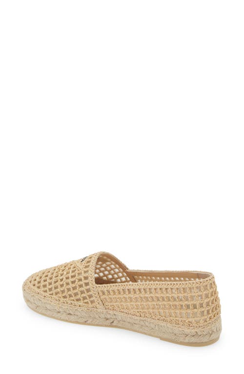 Shop Prada Woven Raffia Espadrille In Natural/black