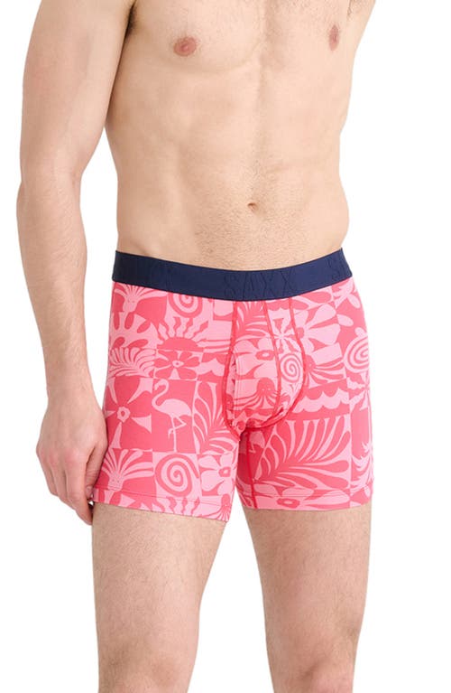 DropTemp Cooling Cotton Slim Fit Boxer Briefs in East Coast- Hibiscus