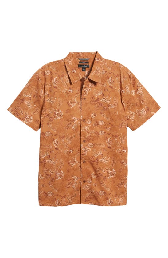 Shop Treasure & Bond Trim Fit Floral Paisley Short Sleeve Button-up Shirt In Rust Twisted Paisley