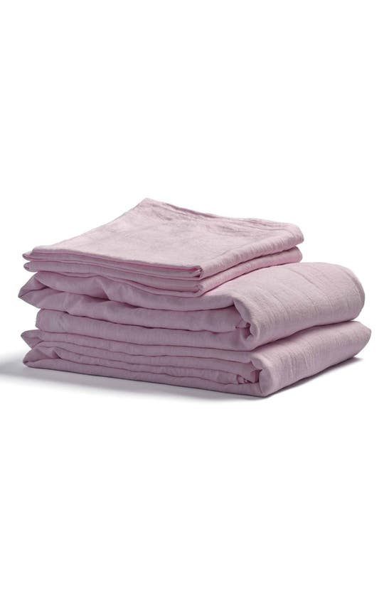 Piglet In Bed Linen Duvet Cover & Bedding Set In Blush Pink