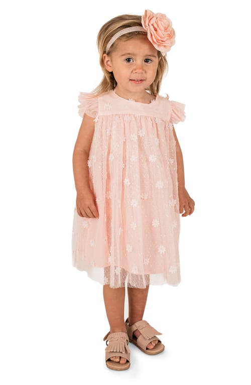 Popatu Kids' 3D Floral Appliqué Tulle Dress Dusty Pink at Nordstrom,