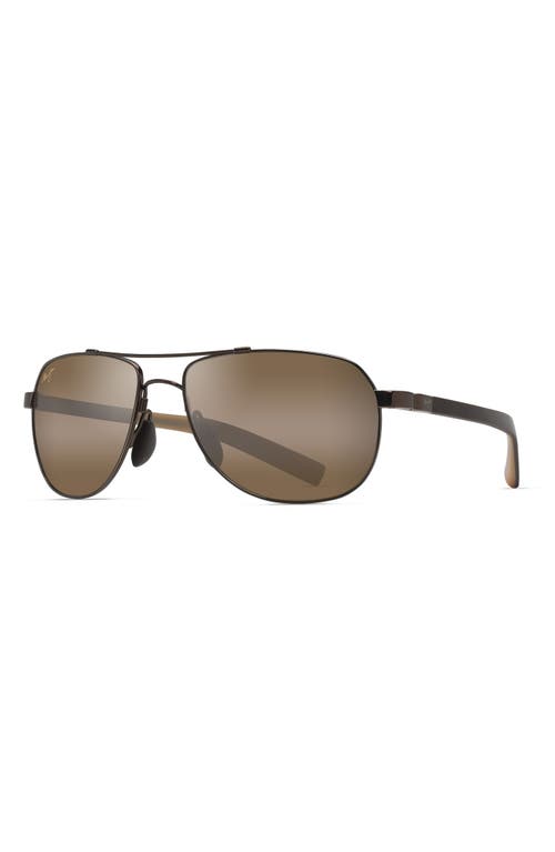 Shop Maui Jim Guardrails 56mm Polarizedplus2® Aviator Sunglasses In Copper/brown/tan