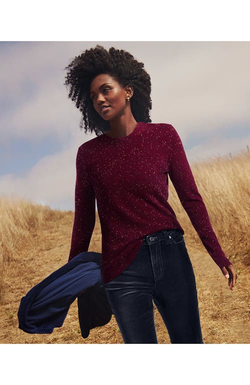 Lands' End Cashmere Sweater In Rich Burgundy Donegal