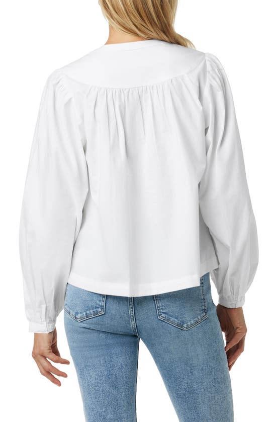 Shop Joe's The Suzie Cotton Popover Shirt In Optic White