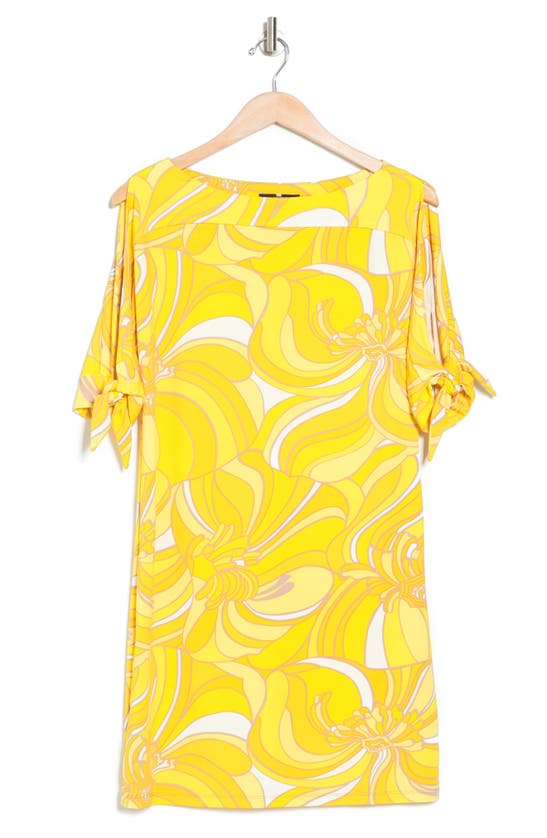 Trina Turk Floral Print Minidress In Sea Anemone Yellow Multi