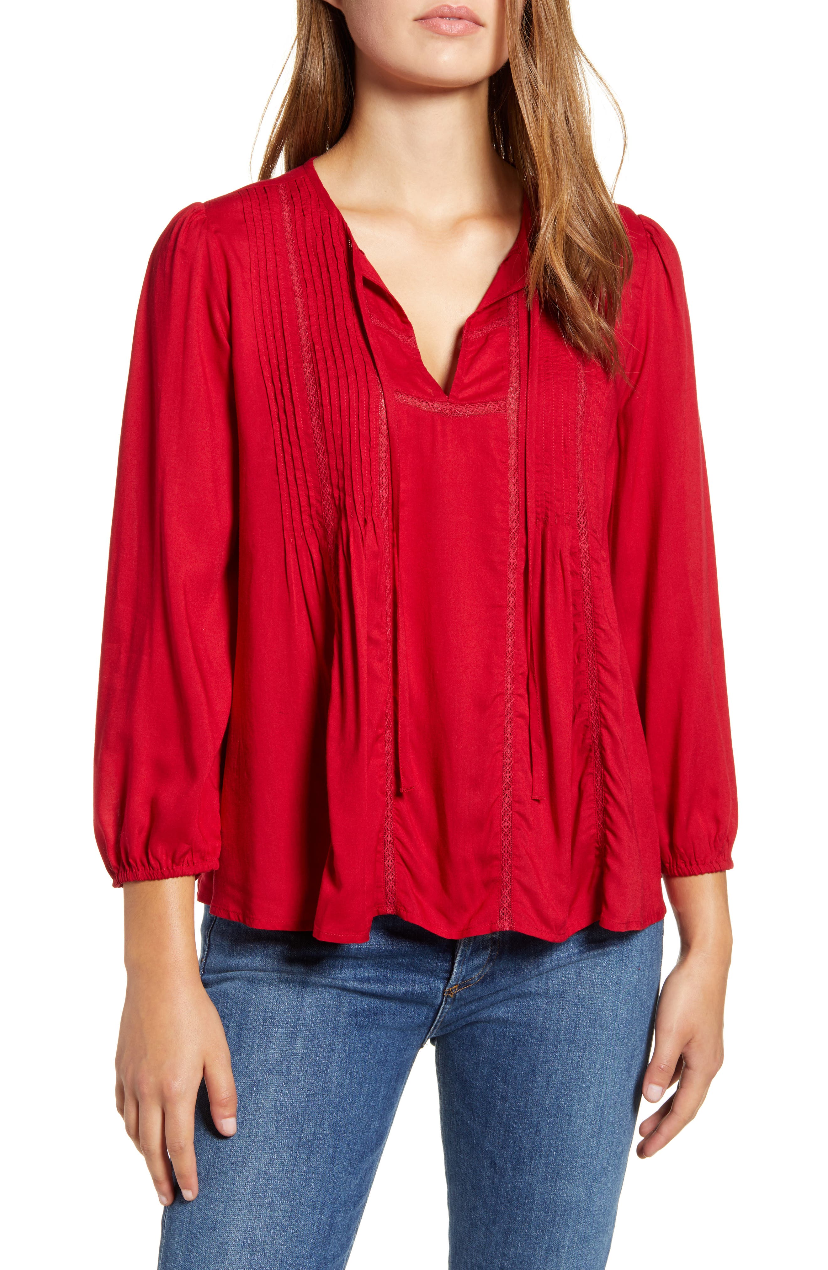 lucky brand red top