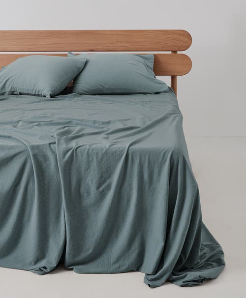 Pact Organic Favorite Tee Jersey Sheet Set In Smoke Heather