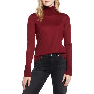 1901 Turtleneck Merino Wool Blend Sweater, Red