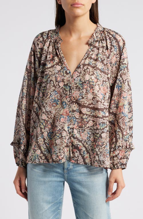 Shop Cleobella Alicia Print Organic Cotton Peasant Top In Divina Print