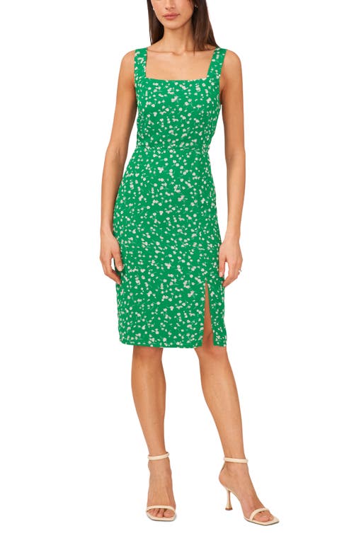 halogen(r) Floral Square Neck Dress in Jolly Green