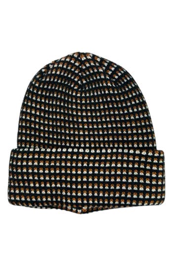 Marcus Adler Checkered Cuffed Knit Beanie In Black