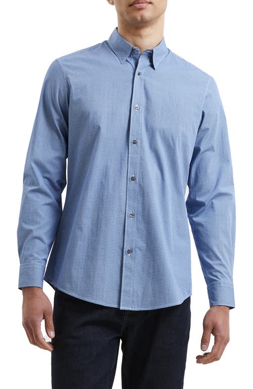 French Connection Premium Floral Button-Up Oxford Shirt Blue at Nordstrom,