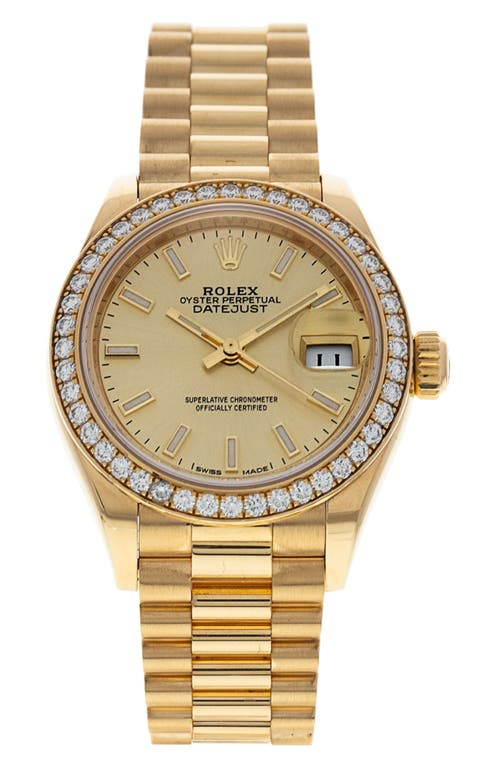 Shop Watchfinder & Co. Rolex  Datejust Lady 28 Bracelet Watch, 28mm In Champagne