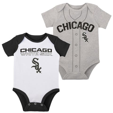 Outerstuff Infant Black/Heather Gray Chicago White Sox Little Fan Two-Pack Bodysuit Set at Nordstrom, Size 24 M