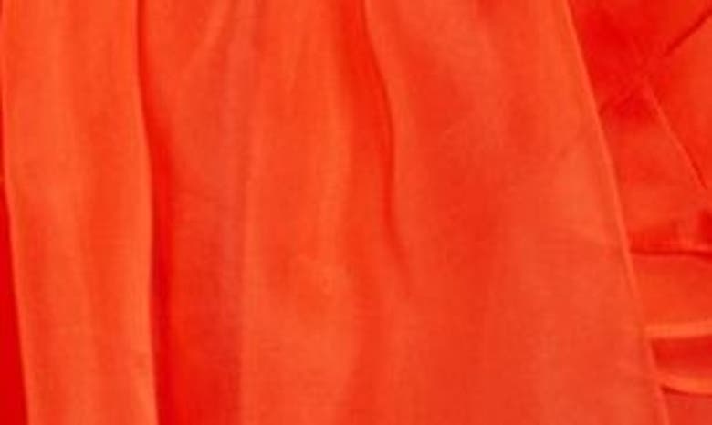 Shop Zimmermann Tranquillity Ruffle Long Sleeve Silk Chiffon Halter Dress In Tomato