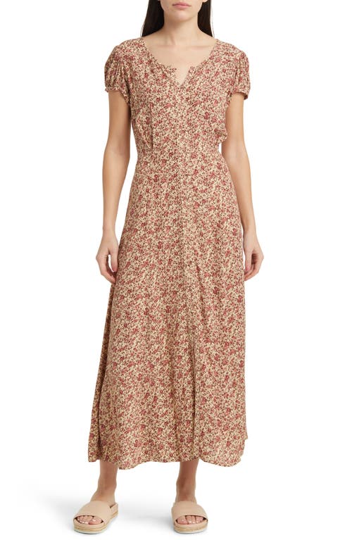 Treasure & Bond Floral Woven Maxi Dress in Ivory- Pink Lora Floral at Nordstrom, Size Medium