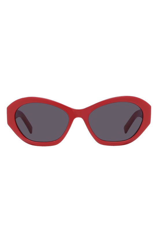 Shop Givenchy Gv Day 57mm Cat Eye Sunglasses In Shiny Red / Smoke
