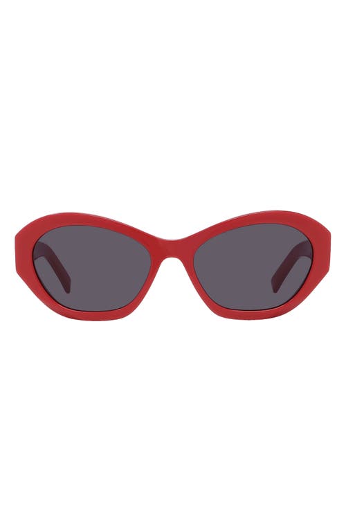 Givenchy Gv Day 57mm Cat Eye Sunglasses In Shiny Red/smoke