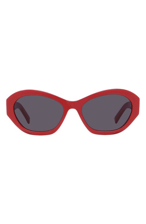 Shop Givenchy Gv Day 57mm Cat Eye Sunglasses In Shiny Red/smoke