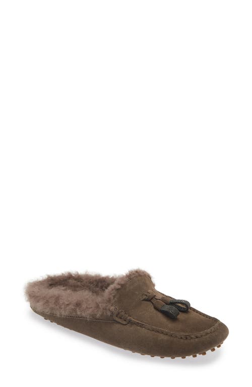 Brunello Cucinelli Genuine Shearling Slipper In C8769 Torba