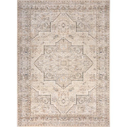 Jonathan Y Koda Vintage Native American Medallion Machine-washable Area Rug In Cream/brown