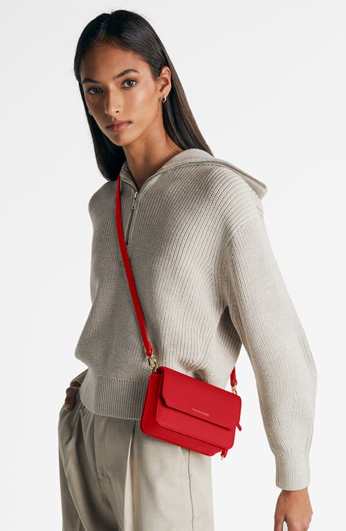 Maison De Sabre Maison De Sabré Mini Leather Flap Bag In Pomegranate Red