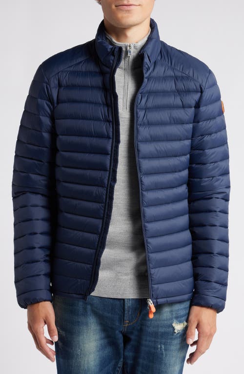 Save The Duck Donald Quilted Hooded Water Resistant Insulated Puffer Jacket In Navy Blue