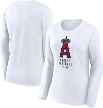 FANATICS Women's Fanatics Branded White Los Angeles Angels Lightweight  Fitted Long Sleeve T-Shirt
