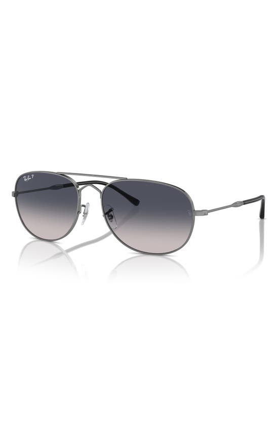 Ray Ban Bain Bridge 57mm Gradient Polarized Aviator Sunglasses In Gunmetal