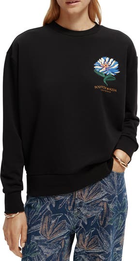 Front Embroidery Crew Neck Sweatshirt - Ready to Wear