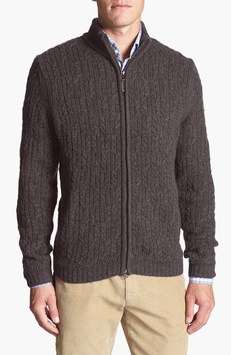 John W. Nordstrom Full Zip Cable Knit Cashmere Sweater | Nordstrom