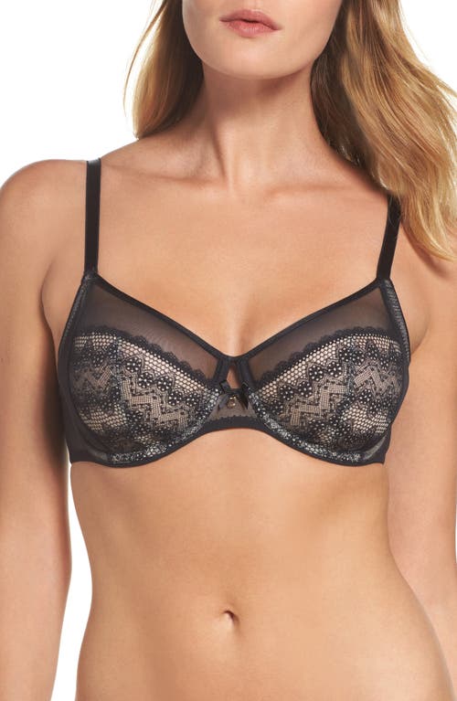 Shop Chantelle Lingerie Revele Moi Perfect Fit Underwire Bra In Black/nude