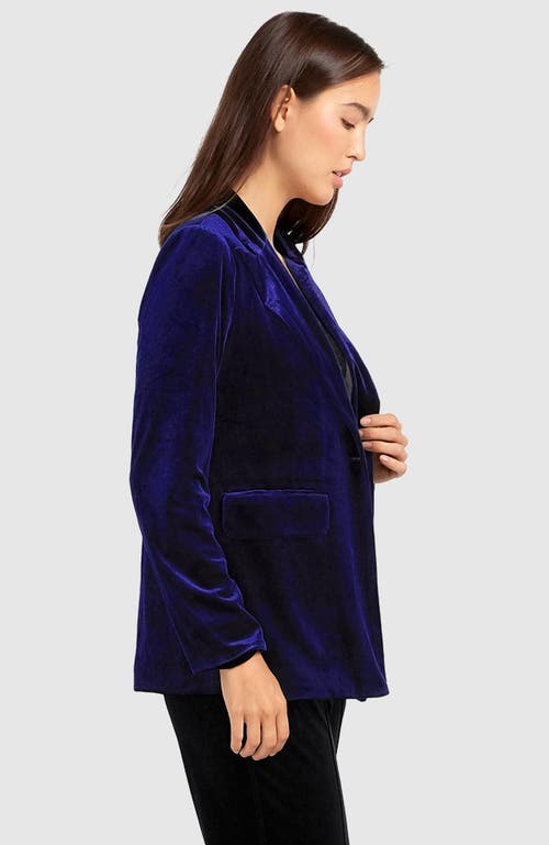 Shop Belle & Bloom Eternity Velvet Blazer In Royal Blue