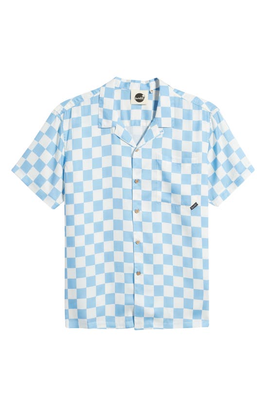 Shop Boardies Mojo Camp Shirt In Blue/ Cream