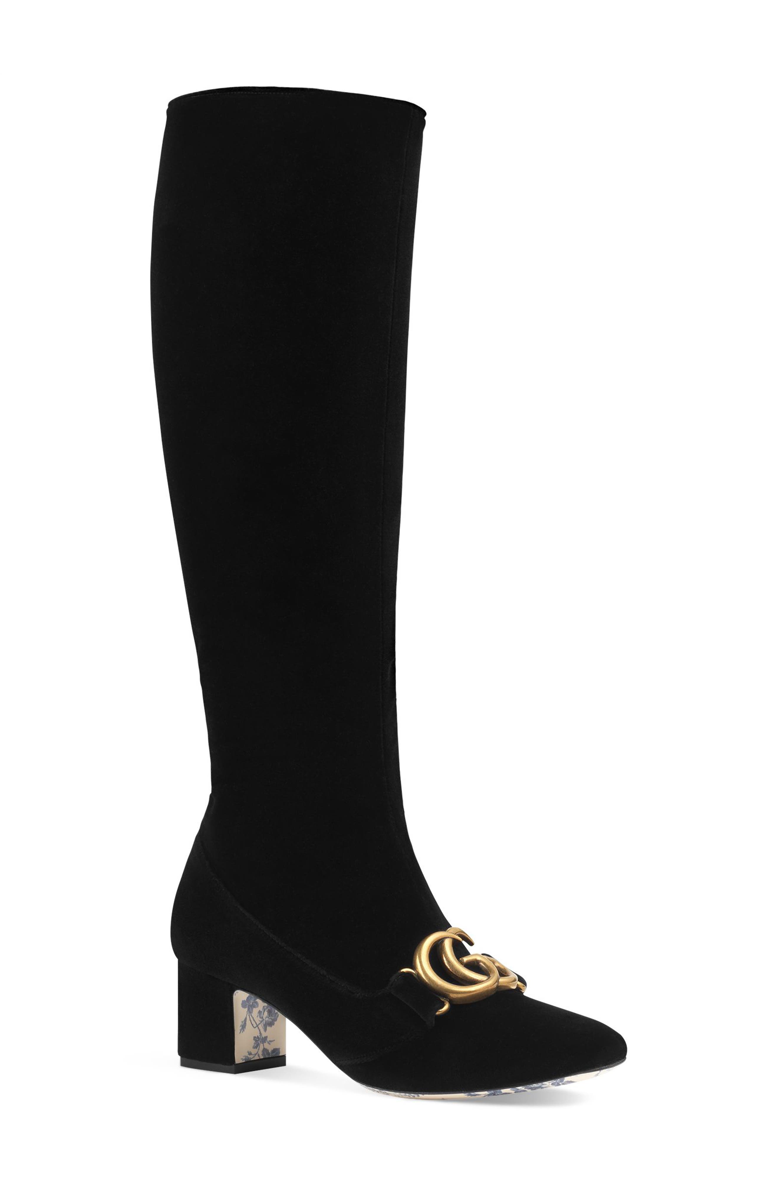 Gucci Victoire Marmont Boot, Black