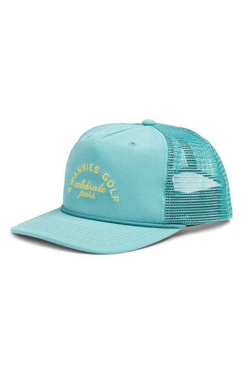 Shop Swannies Hendrix Embroidered Trucker Hat In Pacific