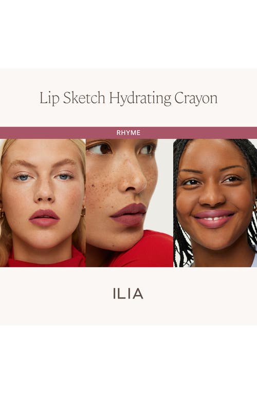 Ilia Lip Sketch Hydrating Lipstick + Lip Liner Crayon Rhyme 0.08 oz In Rhyme