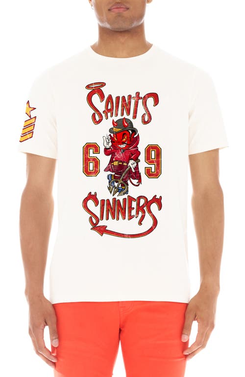 Cult of Individuality Saints & Sinners Cotton Graphic T-Shirt Winter White at Nordstrom,