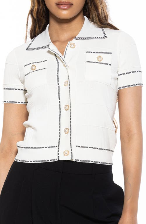 Alexia Admor Women's Arya Short Sleeve Knit Cardigan In Ivory