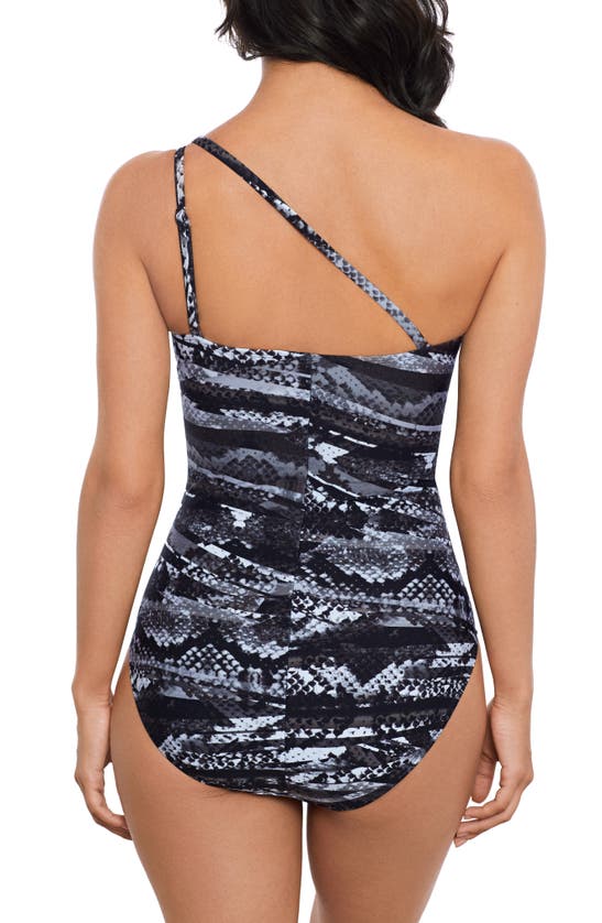 Shop Magicsuit Zaatar Charlize One-piece Swimsuit In Black/ Gray
