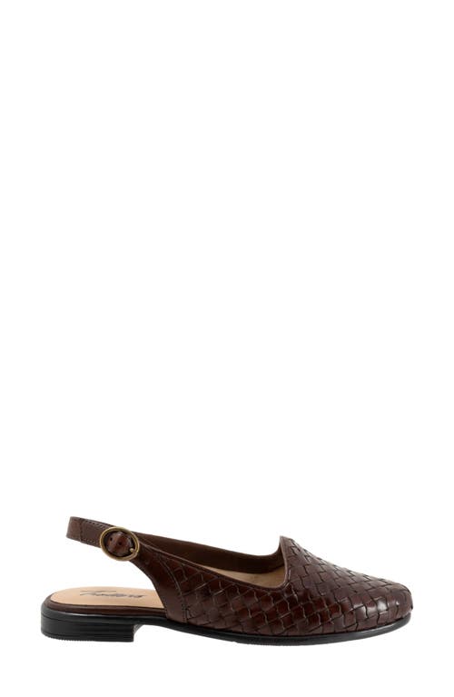 Shop Trotters Lea Slingback Flat In Dark Brown