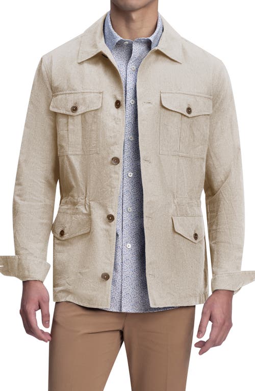 Bugatchi Linen & Cotton Blazer in Beige at Nordstrom, Size Small