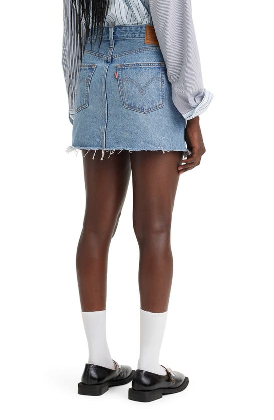Shop Levi's Recrafted Icon Raw Hem Denim Skirt In Novel Notion Skirt