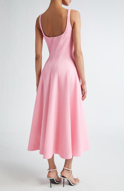 Shop Emilia Wickstead Asia Crepe Fit & Flare Midi Dress In Rose Pink