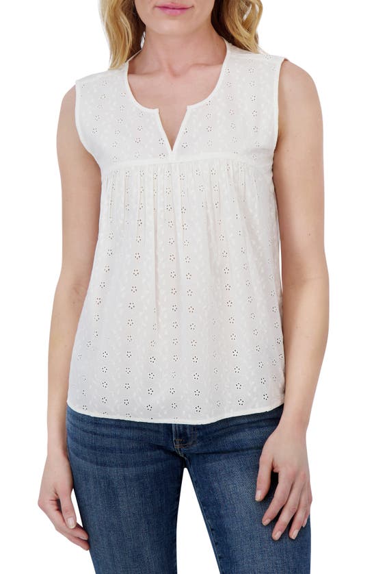 Shop Lucky Brand Shiffly Eyelet Tank In Lucky White