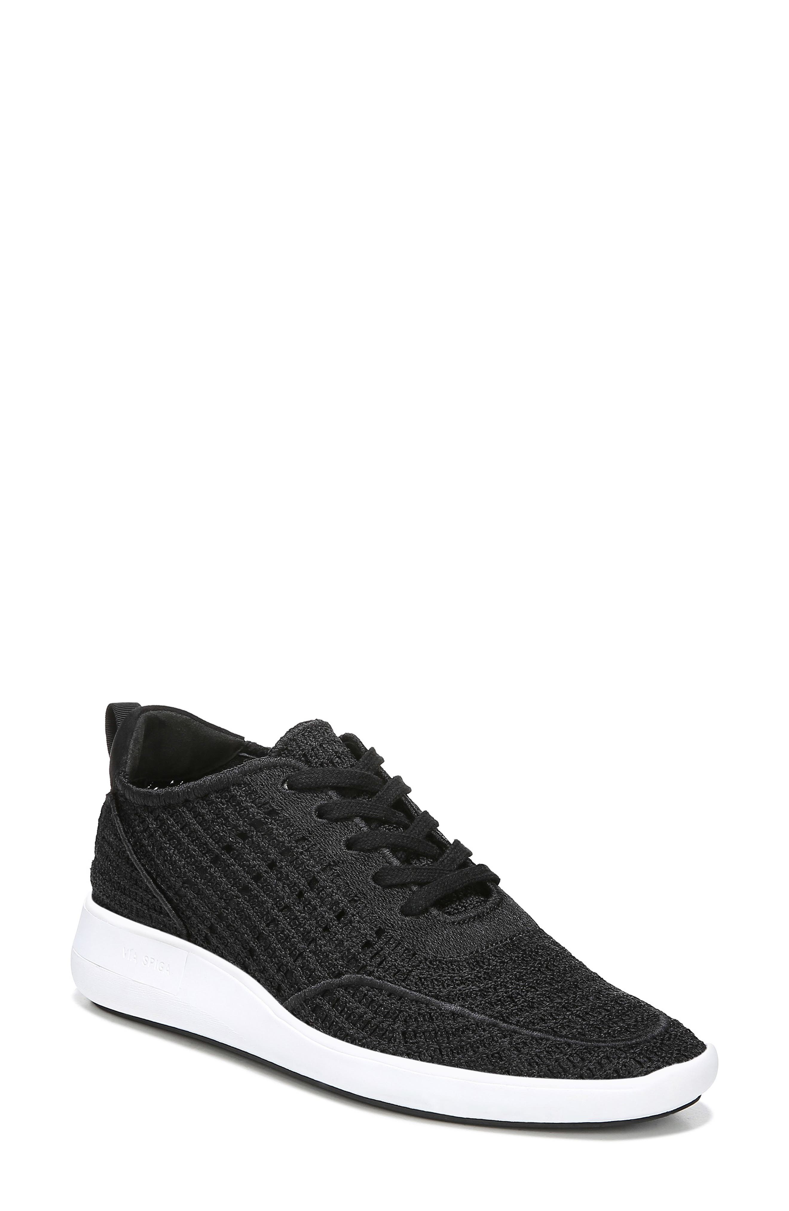 Via Spiga Macra Woven Sneaker, Black