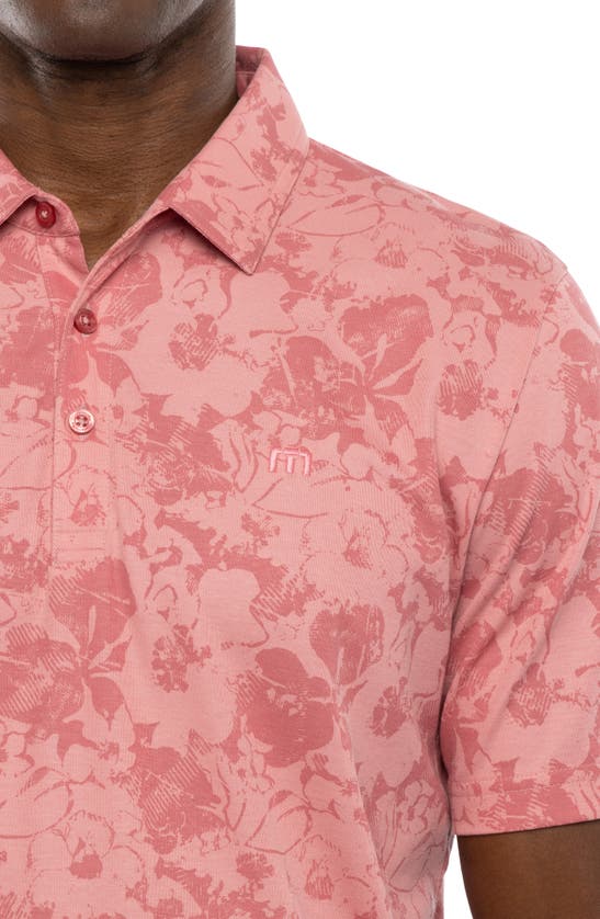 Travismathew Cactus Fruit Print Polo In Dusty Rose