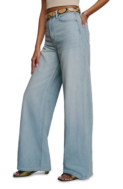 Shop Reformation Cary Slouchy Low Rise Wide Leg Jeans In Sheyenne